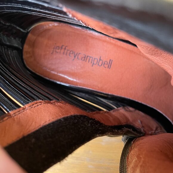 Jeffrey Campbell Ankle Boots Size 9 Lowell Olive Green Sheepskin Suede Block - Picture 11 of 12